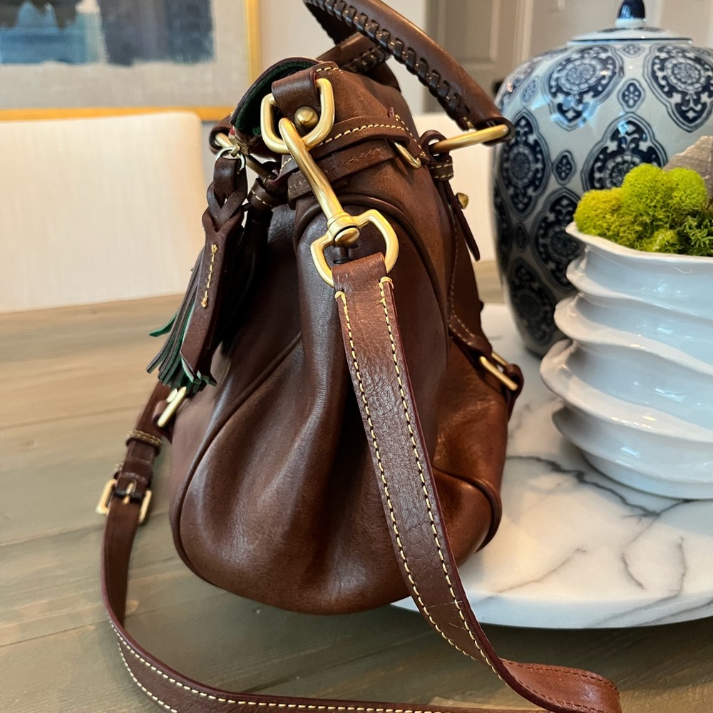 Dooney & Bourke Rich Brown Leather Satchel - Picture 11 of 16